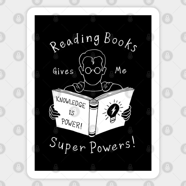 Books Give Me Super Powers! Sticker by Vincent Trinidad Art